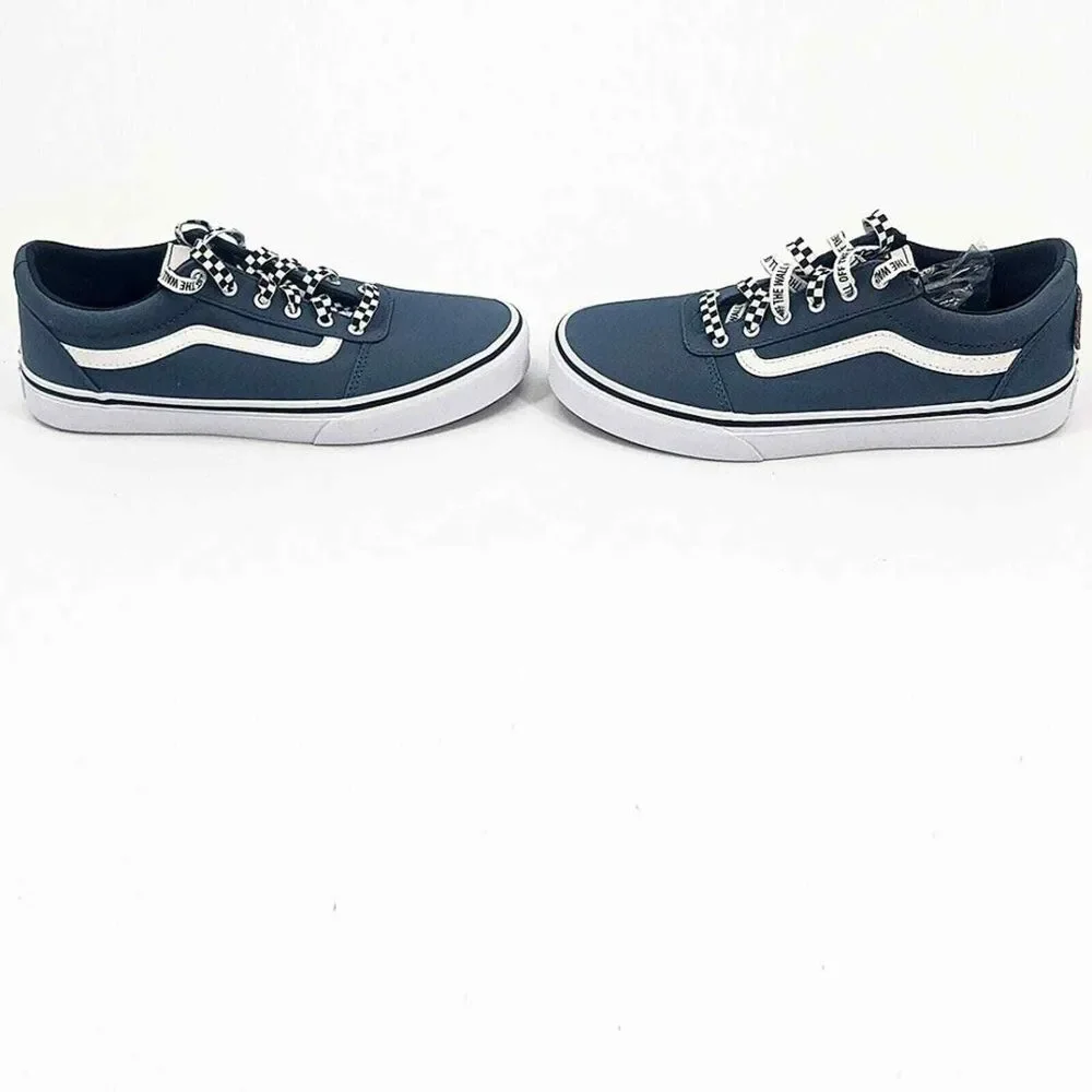Vans Off the Wall Ward Skate Shoes Sneakers Blue Denim Size Youth 6